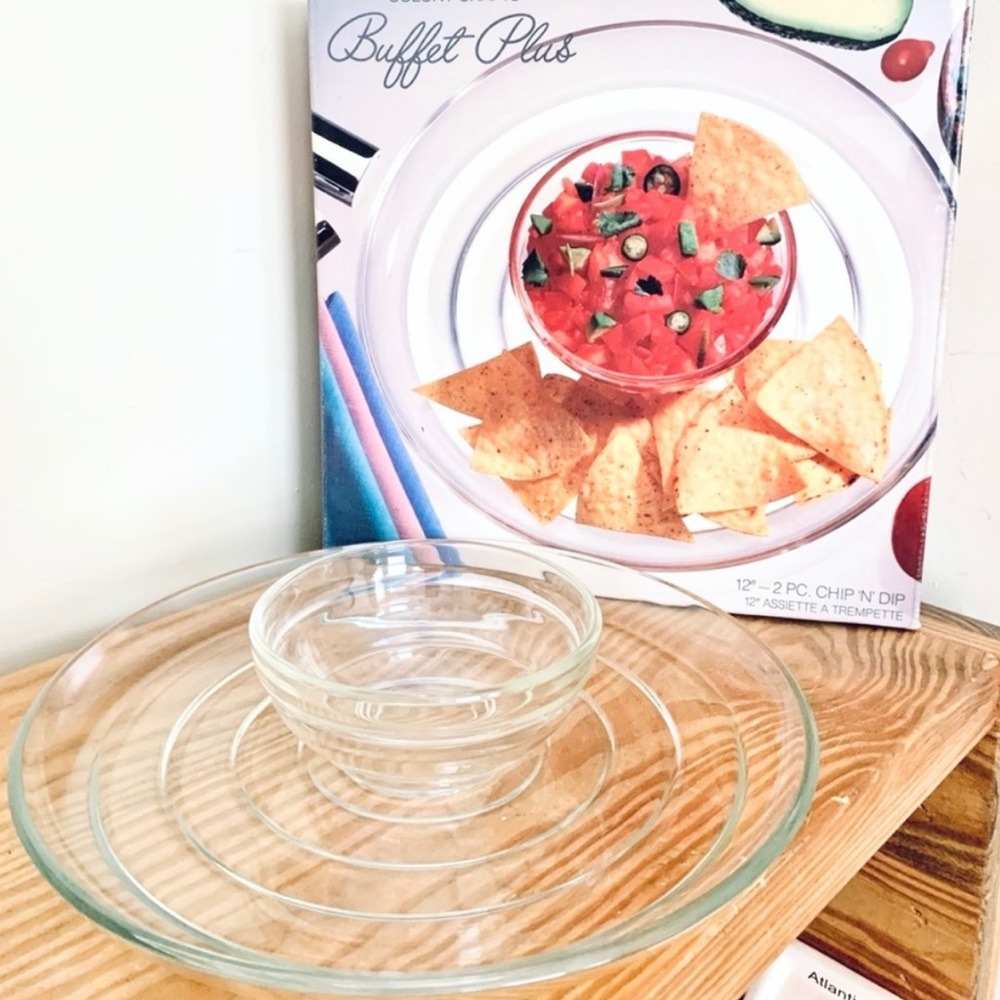 VTG Colony Crafts Buffet Plus Glass 12” Chip N’ Dip